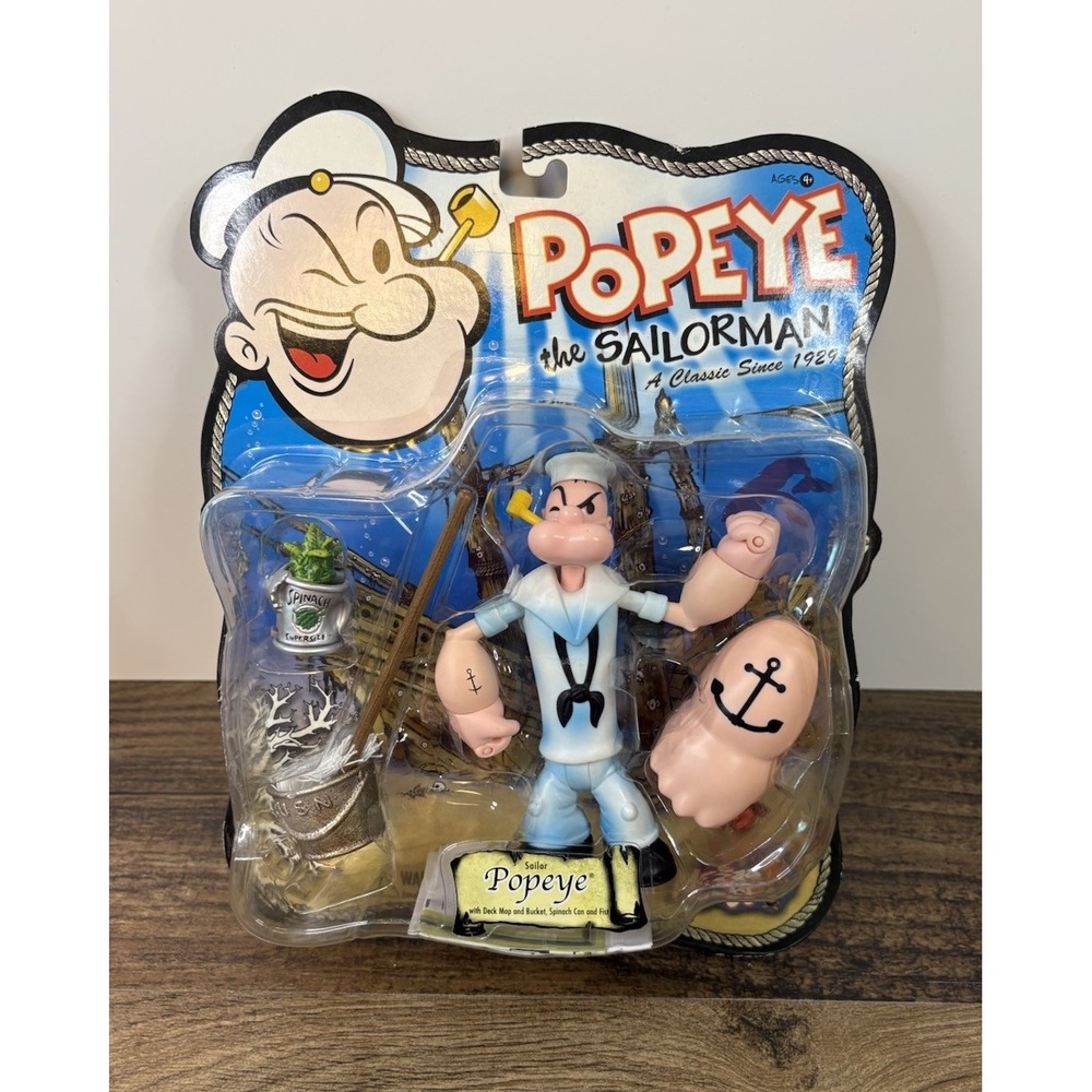 Mezco Popeye the Sailorman Sailor Popeye Deck  Mop Bucket Fist Spinach 2001